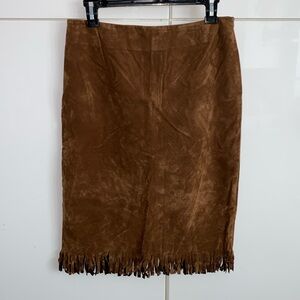 🌟LAST CHANCE 🌟 Faux Suede Brown Tassel Skirt